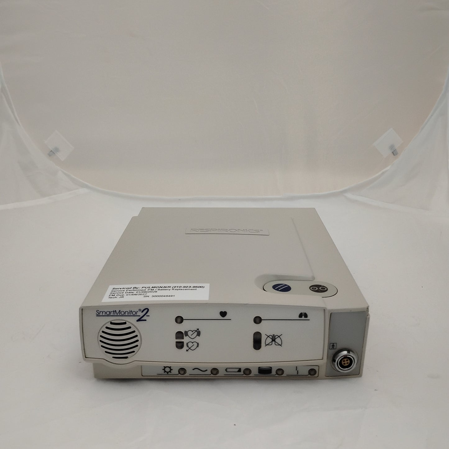 Respironics Smart Monitor 2 - complete with power supply and patient cable.